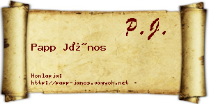 Papp János névjegykártya