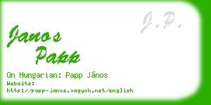 janos papp business card